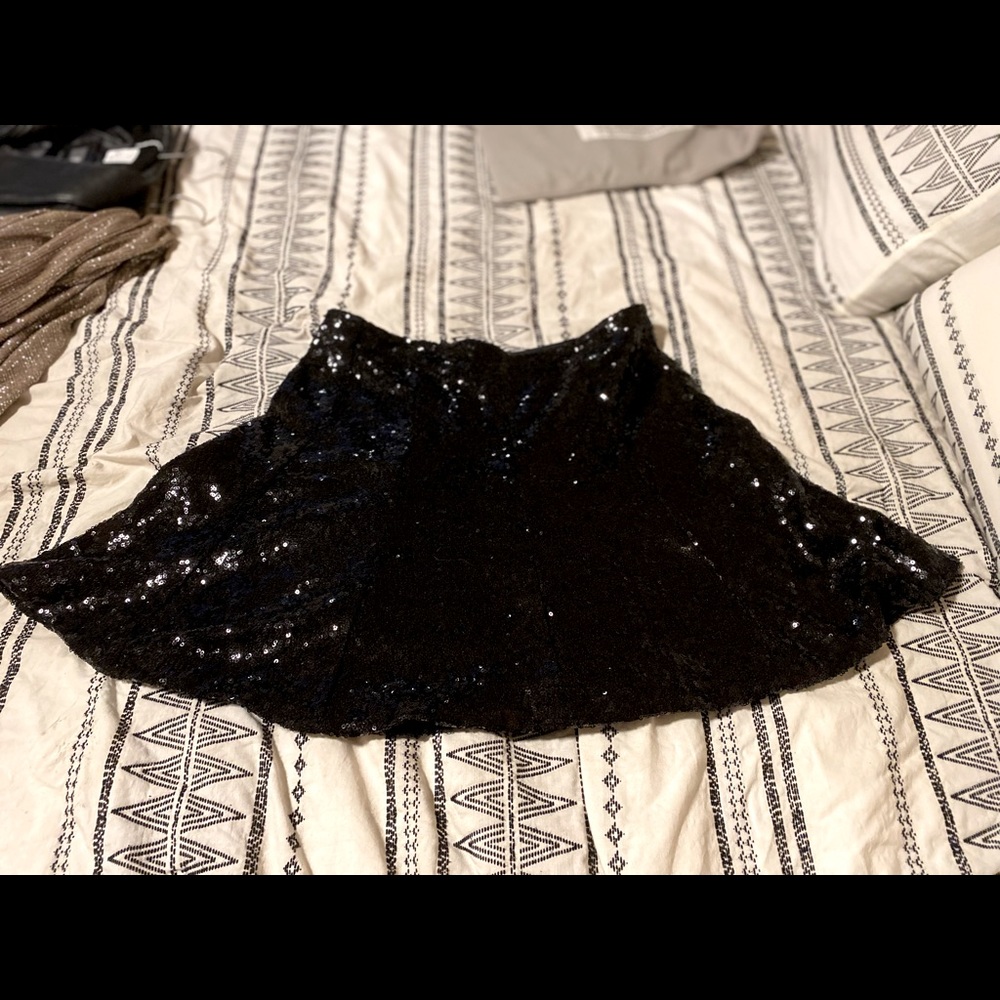 sparkly black skirt